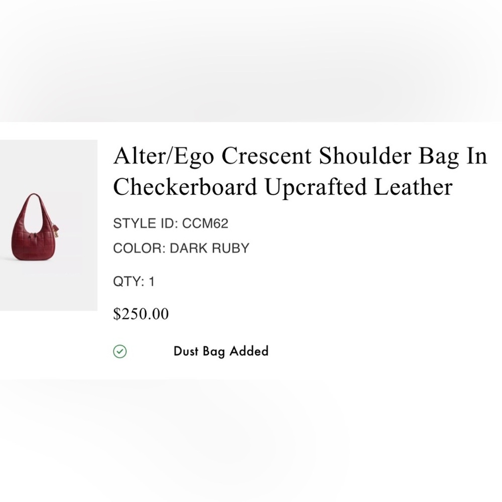 Coach Leather Alter/Ego Crescent Shoulder Bag - Picture 7 of 9